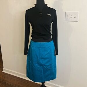NWT Worthington Women's Gorgeous Teal Cotton, Nylon, Spandex Midi Skirt, Sz. 12.